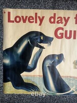 100% Original Vintage 30x40 QUAD Guinness Advertising Poster Gilroy c1950