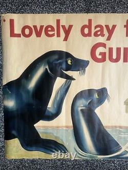 100% Original Vintage 30x40 QUAD Guinness Advertising Poster Gilroy c1950