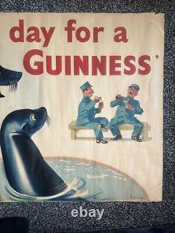 100% Original Vintage 30x40 QUAD Guinness Advertising Poster Gilroy c1950