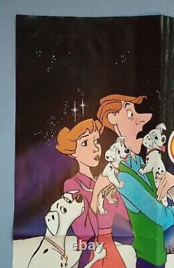 101 DALMATIANS (1961, RR1980s) original UK quad movie poster Disney