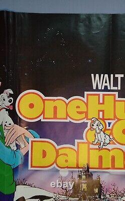 101 DALMATIANS (1961, RR1980s) original UK quad movie poster Disney
