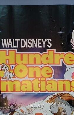 101 DALMATIANS (1961, RR1980s) original UK quad movie poster Disney