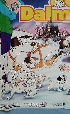 101 DALMATIANS (1961, RR1980s) original UK quad movie poster Disney