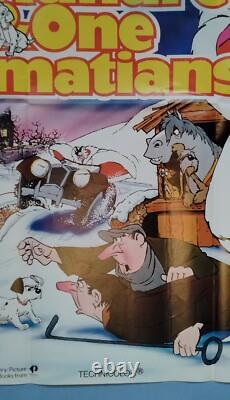 101 DALMATIANS (1961, RR1980s) original UK quad movie poster Disney