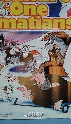 101 DALMATIANS (1961, RR1980s) original UK quad movie poster Disney