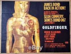 1964 GOLDFINGER original British Quad movie film poster (Style A) James Bond