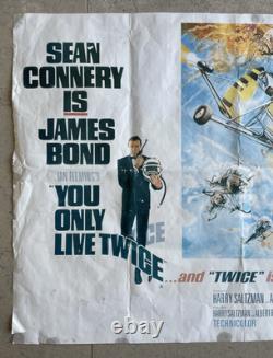 1967 You Only Live Twice James Bond 007 Movie Quad 36 x 27 Poster 80's Release
