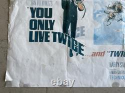 1967 You Only Live Twice James Bond 007 Movie Quad 36 x 27 Poster 80's Release
