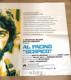 1973 UK Quad Movie Poster AL PACINO SERPICO 40 x 30