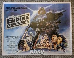 1980 1st print Star Wars Empire Strikes Back UK Quad movie poster linen backed