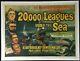 20,000 Leagues Under The Sea Original Quad Movie Poster Linen Backed Disney