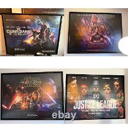 4x Quad Cinema Posters & Frames. Marvel, DC, Star Wars, Guardians Of The Galaxy