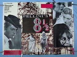 8 1/2 (1963, BFI RR1990s) rare original UK QUAD POSTER Federico Fellini