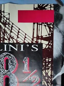 8 1/2 (1963, BFI RR1990s) rare original UK QUAD POSTER Federico Fellini