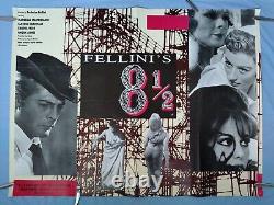 8 1/2 (1963, BFI RR1990s) rare original UK QUAD POSTER Federico Fellini
