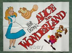 ALICE IN WONDERLAND (1951, RR1978) rare original UK quad movie poster DISNEY