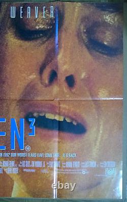 ALIEN 3 ORIGINAL 1992 MOVIE POSTER 30x40 UK Quad Sigourney Weaver SciFI 1990s