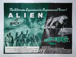 ALIEN / THE FOG (1979/1980) original UK quad movie poster RARE double-bill