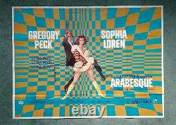 ARABESQUE (1966) orig 1stRelease UK quad movie poster Gregory Peck Sophia Loren