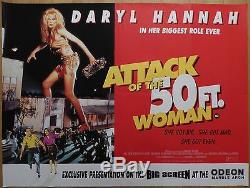 ATTACK OF THE 50FT WOMAN (1993) original UK quad film/movie poster, sci-fi, rare