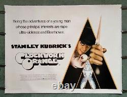 A CLOCKWORK ORANGE (1971) rare original linen-backed UK cinema quad movie poster