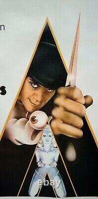 A CLOCKWORK ORANGE (1971) rare original linen-backed UK cinema quad movie poster