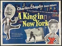 A King in New York Original Quad Movie Film Cinema Poster Charlie Chaplin 1957