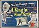 A King In New York Original Quad Movie Film Cinema Poster Charlie Chaplin 1957