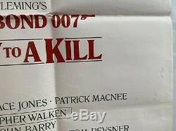 A View To A Kill Original UK Quad Film Poster (1985) White Style James Bond