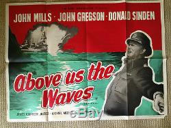 Above Us The Waves Original Uk Quad Film Poster Rerelease John Mills