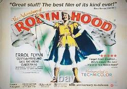 Adventures Robin Hood Original Quad Movie Poster Errol Flynn BFI 60 Anniversary