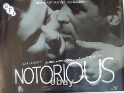 Alfred Hitchcock's Notorious Original Uk Quad Movie Poster Ingrid Bergman Carry