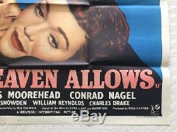 All That Heaven Allows rare Original British Movie Quad Poster 1955 Rock Hudson