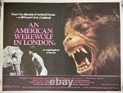 American Werewolf in London Original Quad Movie Poster LINEN BACKED John Landis