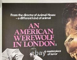 American Werewolf in London Original Quad Movie Poster LINEN BACKED John Landis