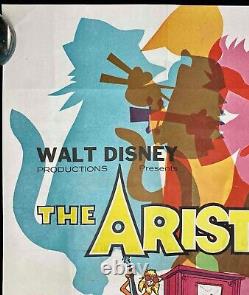 Aristocats Original Quad Movie Poster FIRST RELEASE Walt Disney 1970