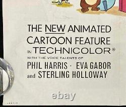 Aristocats Original Quad Movie Poster FIRST RELEASE Walt Disney 1970