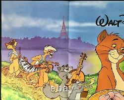 Aristocats Original Quad Movie Poster Walt Disney Early RR