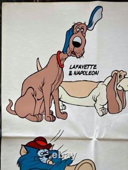 Aristocats Original UK Double Quad Movie Film Cinema Poster Walt Disney Early RR