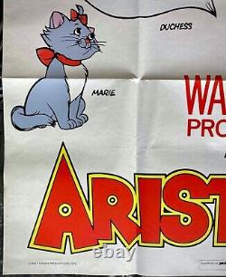 Aristocats Original UK Double Quad Movie Film Cinema Poster Walt Disney Early RR