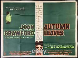 Autumn Leaves Original Quad Movie Film Cinema Poster Joan Crawford 1956