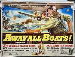 Away All Boats Original Quad Movie Cinema Poster Jeff Chandler Bill Wiggins 1956