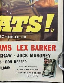 Away All Boats Original Quad Movie Cinema Poster Jeff Chandler Bill Wiggins 1956