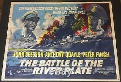 BATTLE OF THE RIVER PLATE 1956 Original Cinema UK Quad Movie POSTER Variant RARE