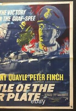 BATTLE OF THE RIVER PLATE 1956 Original Cinema UK Quad Movie POSTER Variant RARE