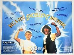 BILL & TED'S EXCELLENT ADVENTURE 1989 British UK Quad Original Movie Film 1980s