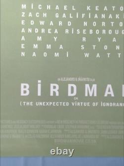 BIRDMAN (2014) rare original'Art Style' UK d/s quad movie poster Michael Keaton