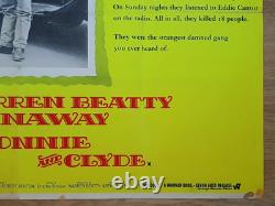 BONNIE AND CLYDE (1967) original quad movie poster Warren Beatty, Faye Dunaway