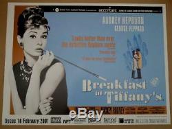 BREAKFAST AT TIFFANY'S (1961) ORIGINAL, BFI 2001 Re-release UK Quad Film Poster