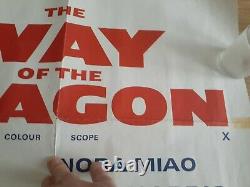 BRUCE LEE Original The Way of the Dragon Movie Quad Cinema Poster 1972